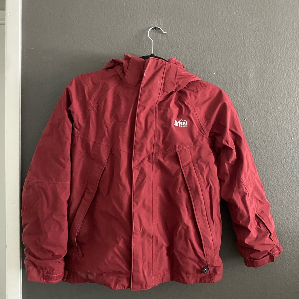 REI Kids Hooded Red Rain & Snow Jacket
